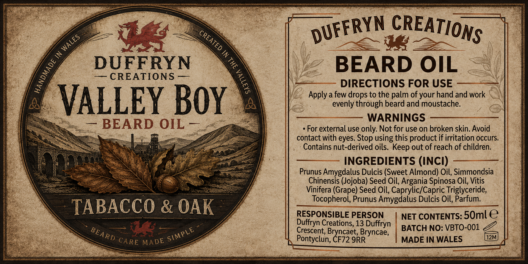 Beard Oil - Tabacco & Oak